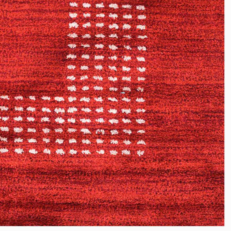 Hand Knotted Loom Silk Area Rugs - Red Colour, Rectangle 5' x 8'