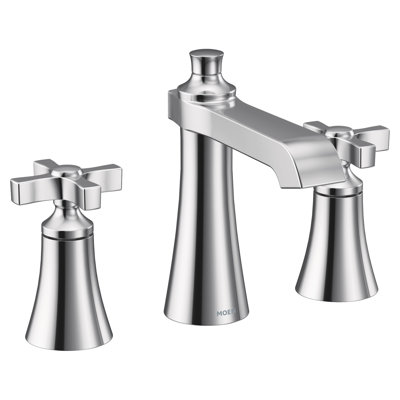 Moen Flara 8 Inch Widespread 2-Handle High-Arc Bathroom Faucet, Valve Included