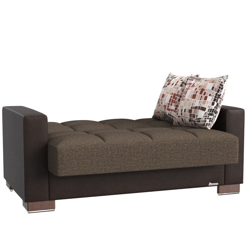 Rangement rembourré, tissu chenille brun pour le salon, capacité de 600 lb avec, petites maisons élégantes, 66 po de hauteur