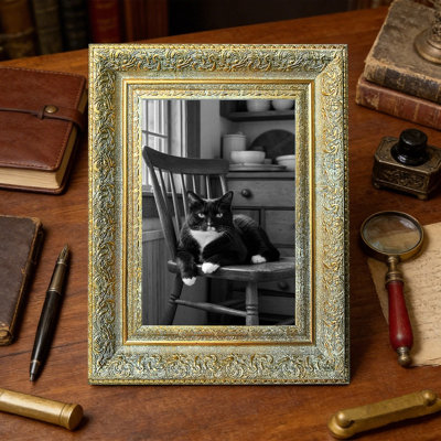 Antique Gold 1PC 11" x 14" Everyday Picture Frame with Tabletop Stand and Wall Hooks