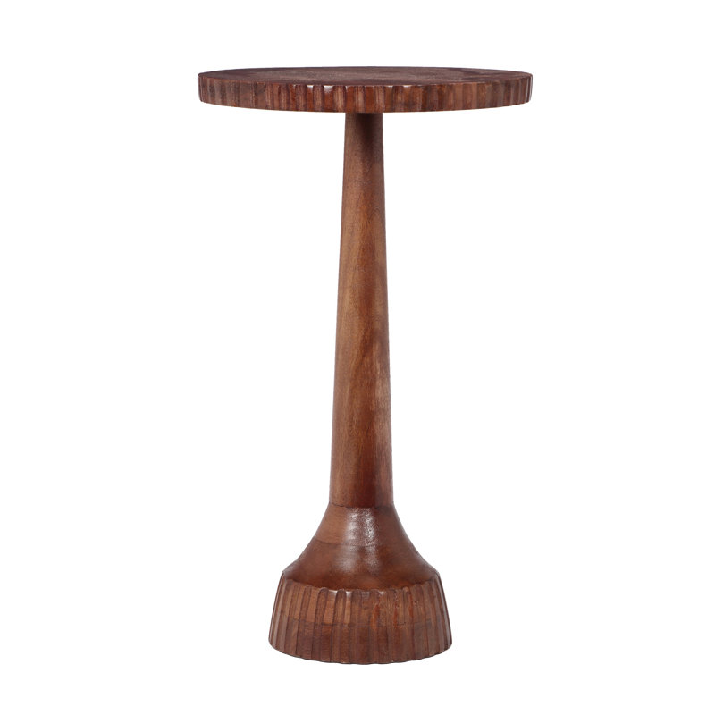 Mango Wood Round End Table,Honey