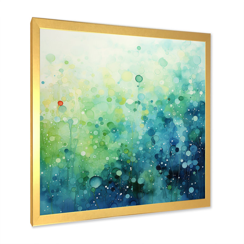 " Misty Meadow II ", 16" H x 16" W x 1" D, Gold Picture Framed