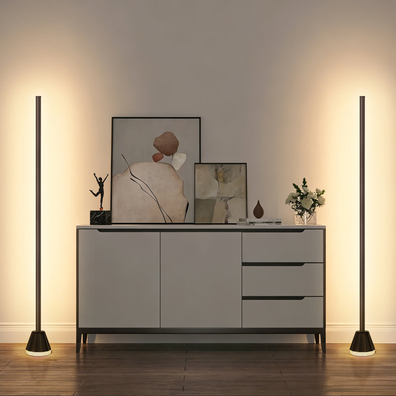 57" Dimmable LED Novelty Corner Floor Lamp with Remote and APP Control （Set of 2）