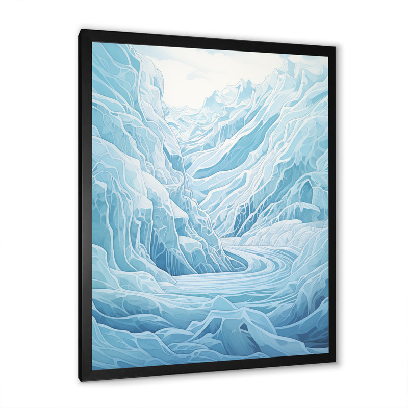 Paysage de Kawaii en Alaska IV sur toile, Cadre simple noir, H 32 po x l 24 po x P 1 po