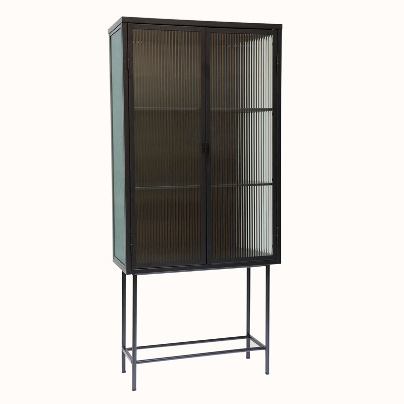 Armoire d'appoint en verre, Noir, noir, noir, noir