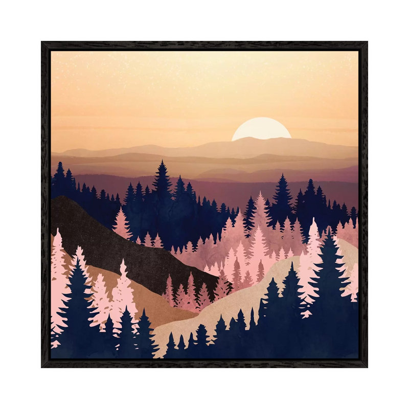 Summer Dusk - Print on Canvas, Black Framed, 93.98 cm H x 93.98 cm W