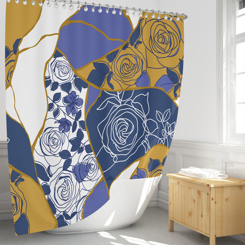 Desideria Floral Shower Curtain, 72" H x 70" W
