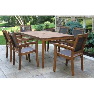 Fleur 6 - Person Patio Dining Set with Rectangular Table