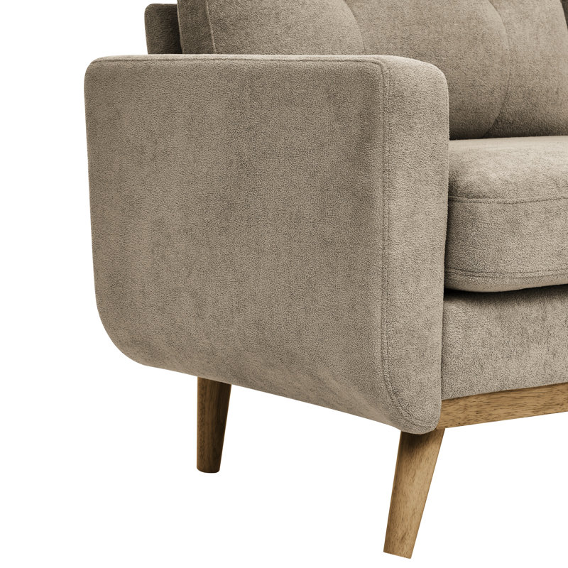 Large style contemporain de 67,7 po, revêtement, chameau, matériau de conversation Mid-Century moderne, couleur chameau, tache de thé