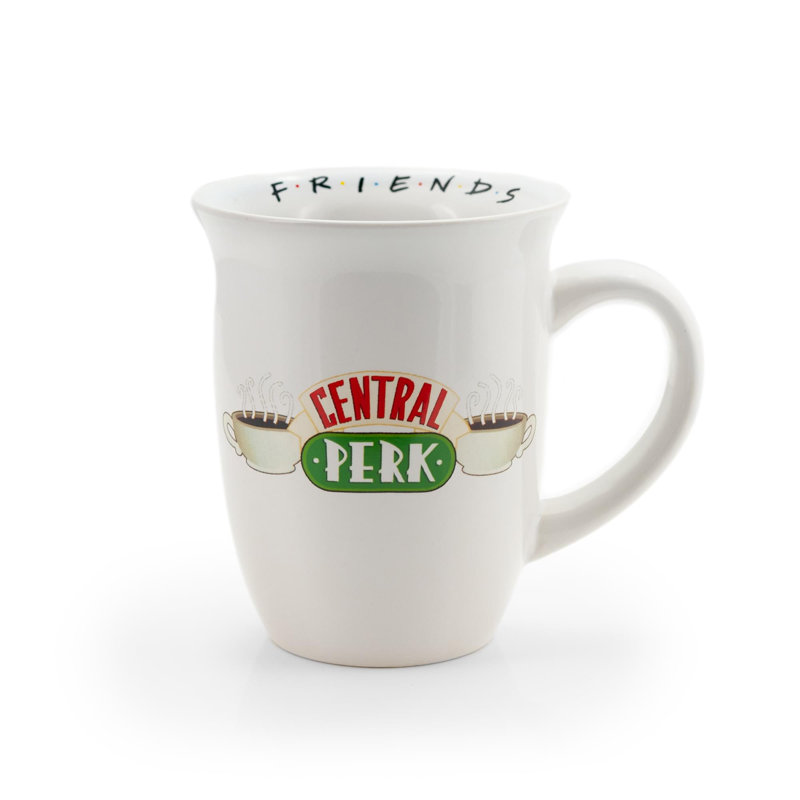 Tasse à café en céramique à bords évasés Friends Central Perk | Peut contenir 16 onces