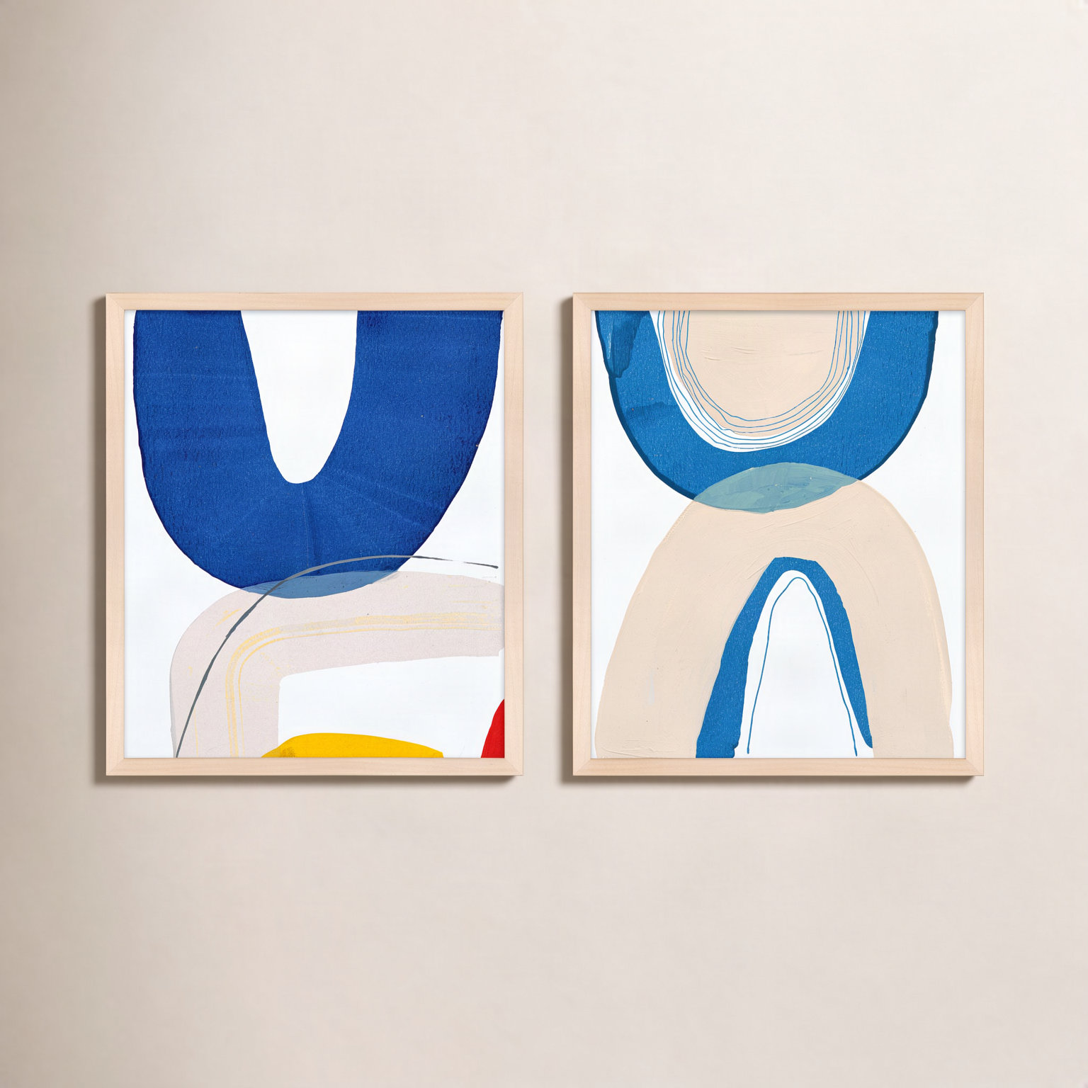Unity Set Of 2 by Andrea Stokes, Silver Framed, 25" H x 40" W x 1.38" D
