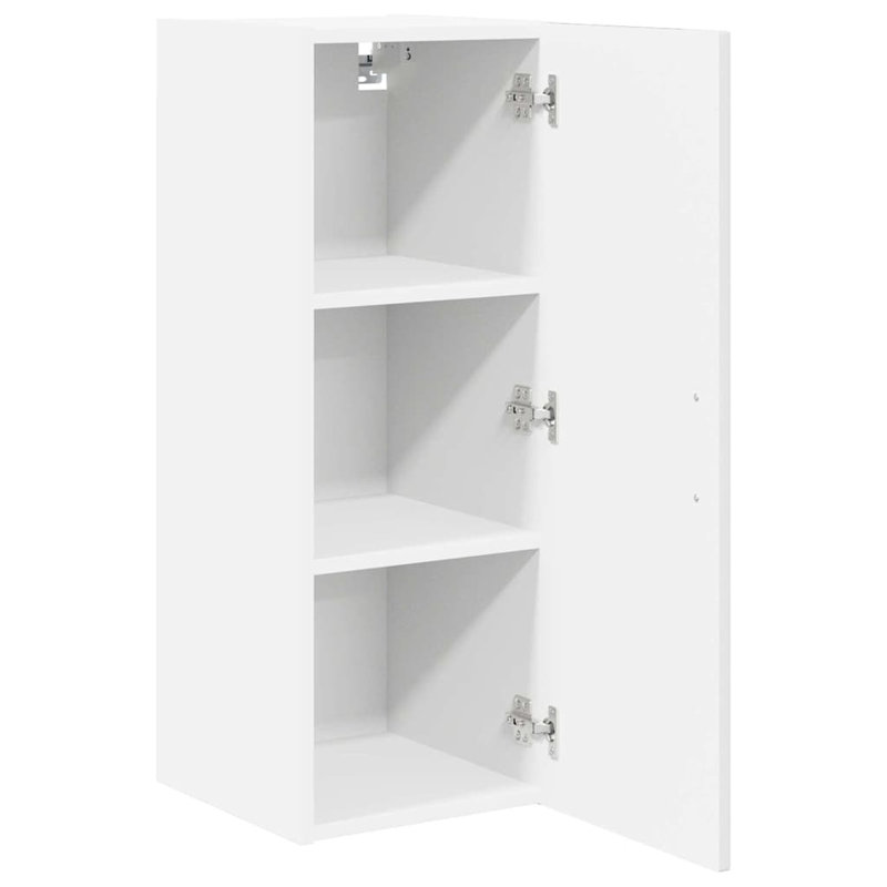 Vidaxl Kitchen Cabinet With Shelf 2 Pcs Concrete Grey 30 X 31 X 80 Cm, High Gloss White
