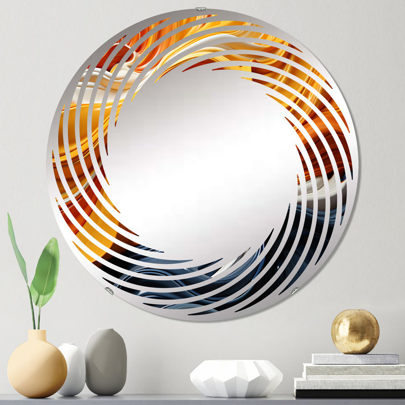 Abstract Abstract Soup Color Ingredients - Miroir mural en spirale | Rond, 23,6 po x 23,6 po