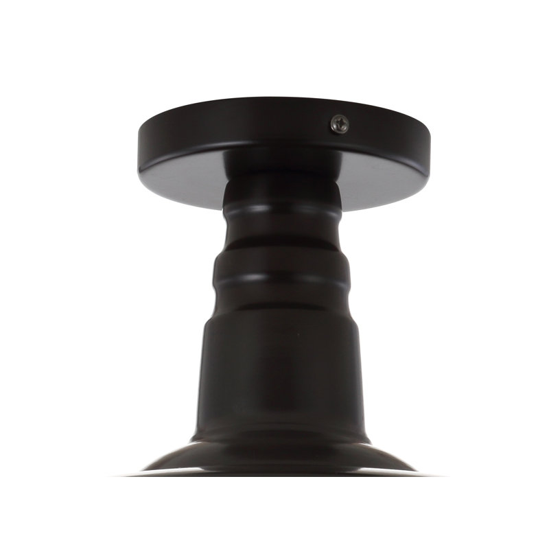 Plafonnier semi-encastré 1 lumière 14 po, Noir / Bronze huilé