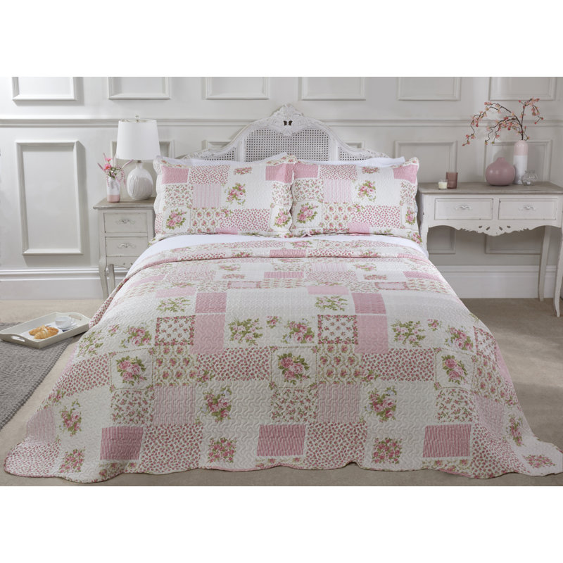 Singletary Canadice Bedspread Set with Pillow Sham, Double - 2 Standard Shams, Pink