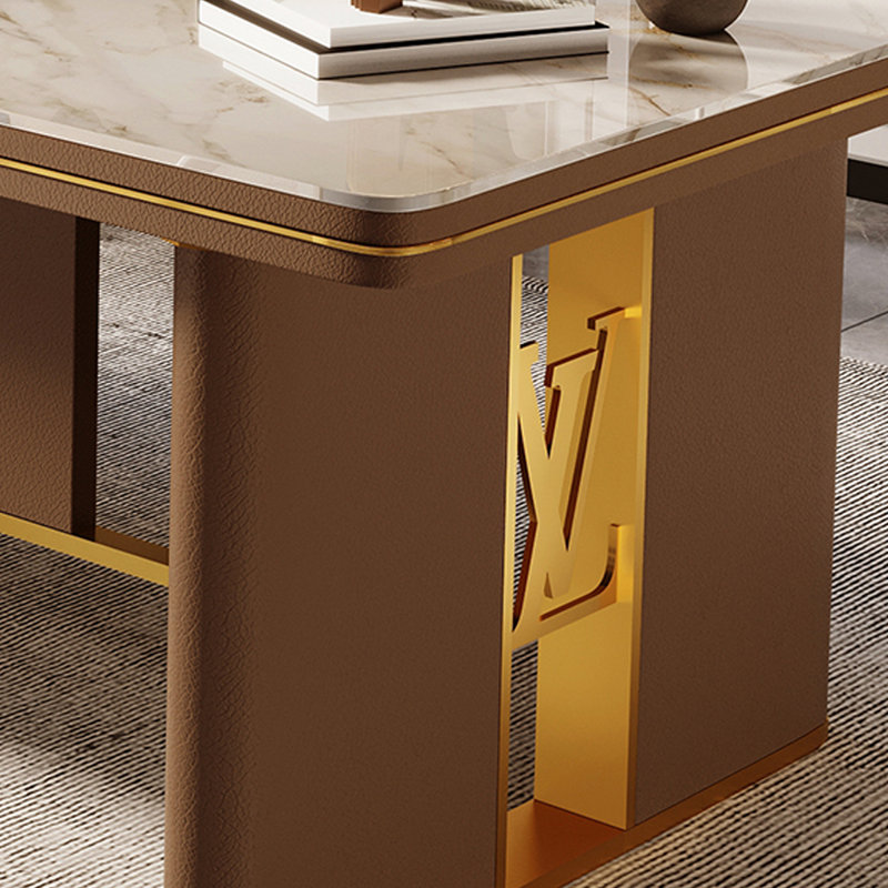 Bureau rectangulaire en pierre, H 29,53 po x l 78,74 po x P 31,5 po