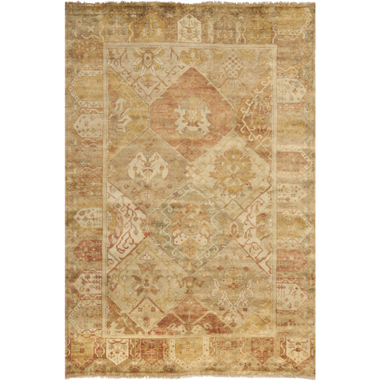 Oushak Oriental Hand-Knotted Wool Gold/Brown Area Rug