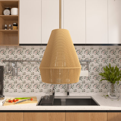 Boan 10" W Rattan Globe Single Pendant