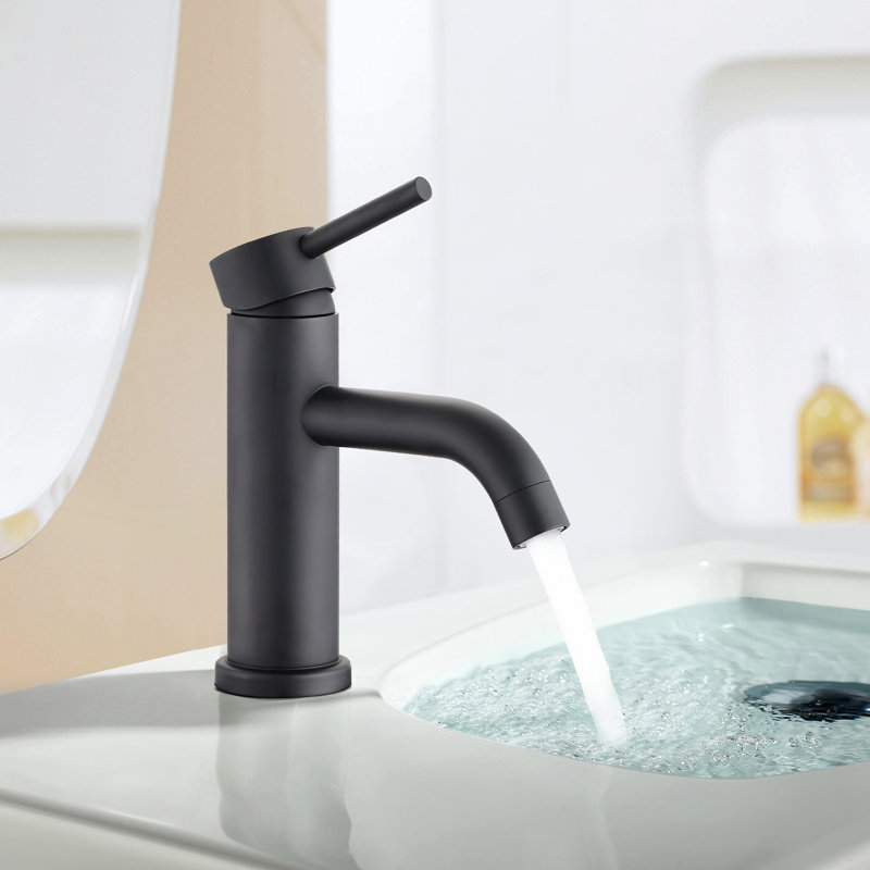 Robinet de salle de bain monocommande, Noir mat