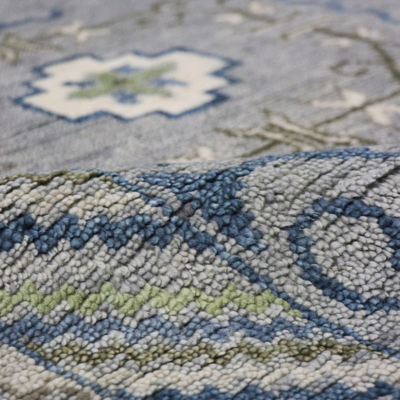 Khotan Hand-knotted Silver/ivory Wool Area Rug