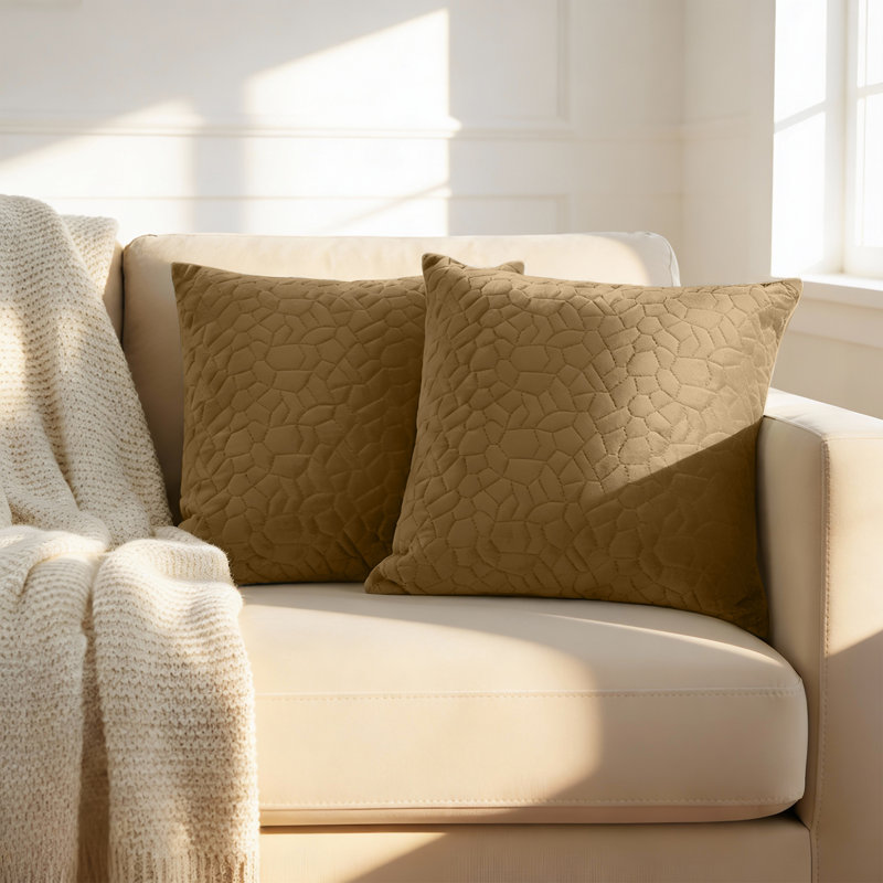 Luxury Pebble Cushion Cover- (Pack of 2), Rust