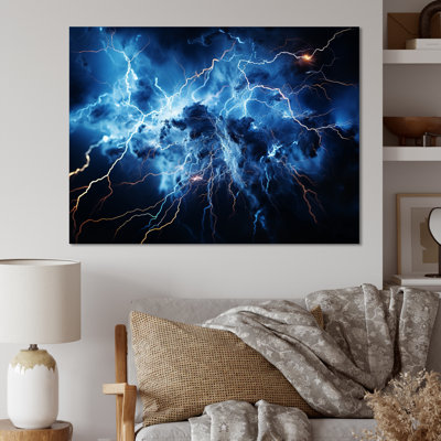 Lightning Electrifiant Symphony - Lightning, reproduction d'art sur toile encadrée