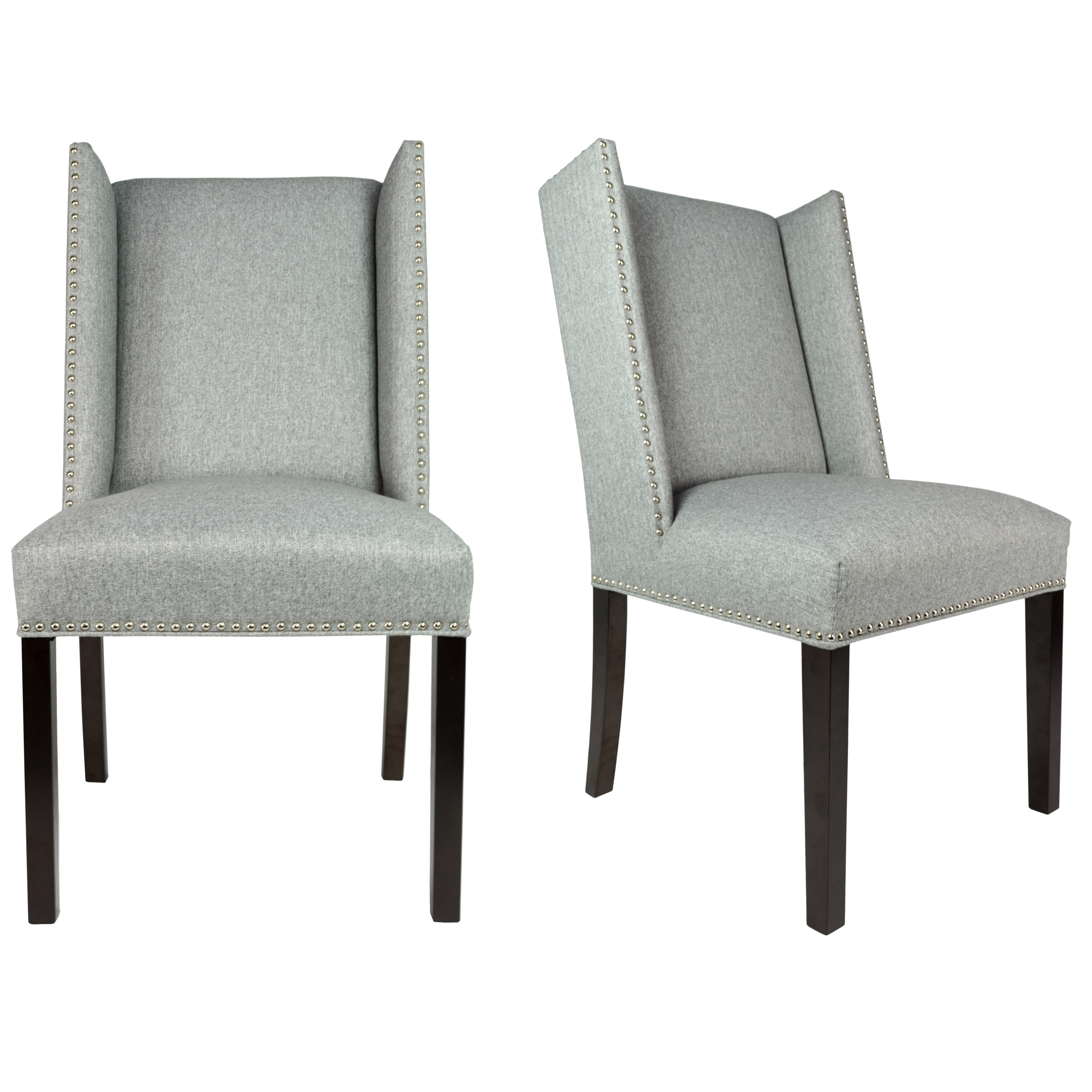  Sole Designs SL3000 Modern Contemporary Style Straight Back  Upholstered Dining Side Chair, Set of 2, Charcoal - Chairs