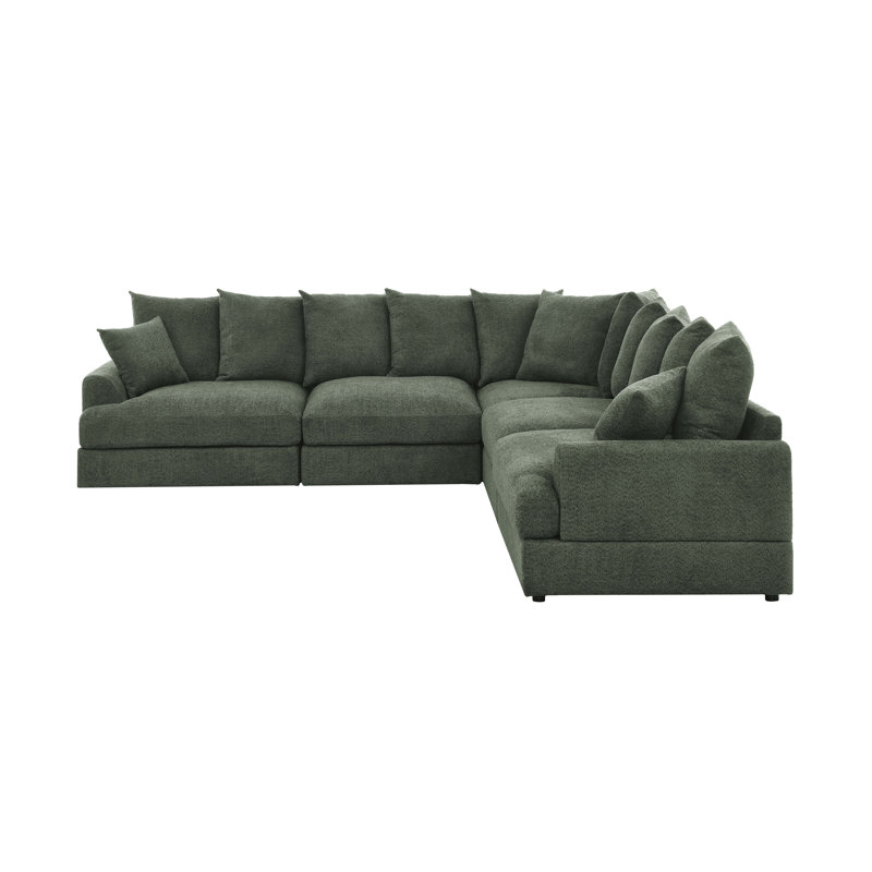 Harborstone 5-Piece Deep-Seat Modular Sofa, Green