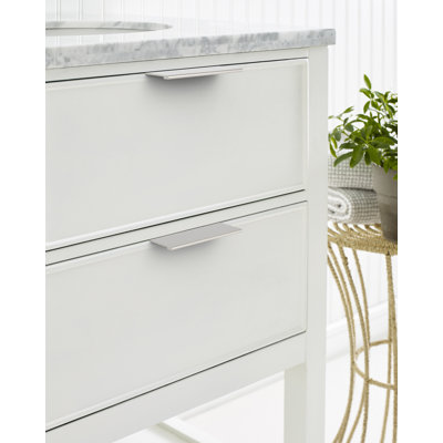 Streamline II 4 inch (102mm) Length Satin Nickel Cabinet Edge Pull - 25 Pack