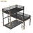 L-shaped Metal Triple Bunk Bed,Black,Twin Size,74.00"H*77.20"W*77.95"L
