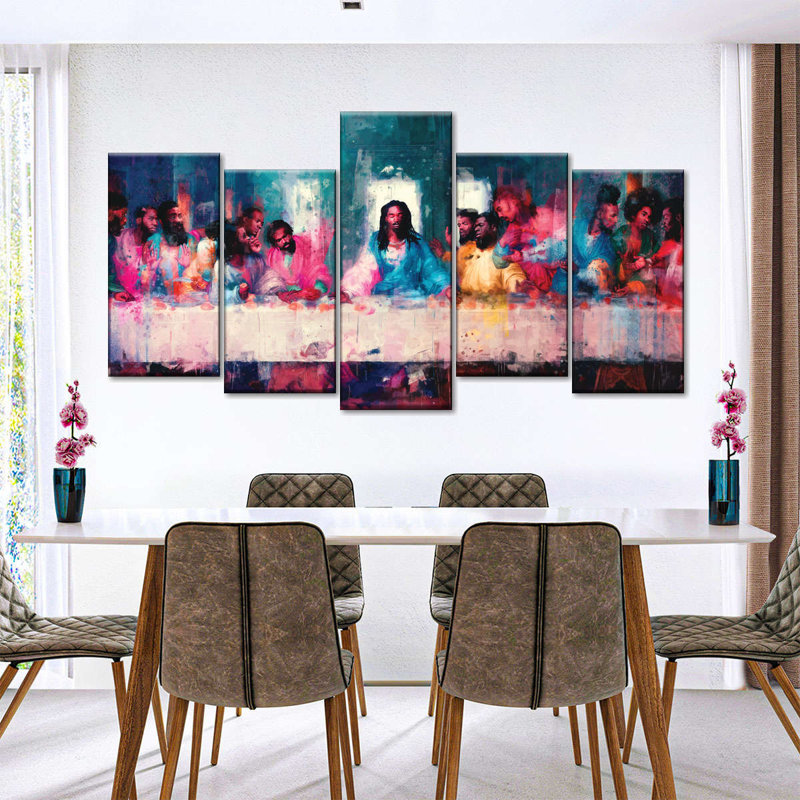 «Black Last Supper II», reproduction sur toile, H 37 po x l 74 po x P 1,25 po