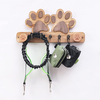 Cast Iron Dog Pet Leash Rack Collar Hook Wall Mount Hanger for House Key, Coat, Hat or Umbrealla
