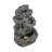 Grube Modern Concrete 5-Tier LED-Lit Outdoor Fountain With Natural Rock Design