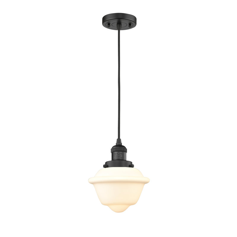 Coddy 1 - Light Schoolhouse Pendant, Black Antique Brass, Matte White Cased, No Bulb Included