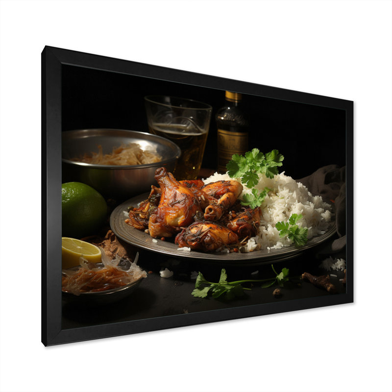 «Cuban Cuisine Brown I - Food & Beverage», reproduction d'art sur toile, H 34 po x l 44 po x P 1,5 po, Cadre simple noir