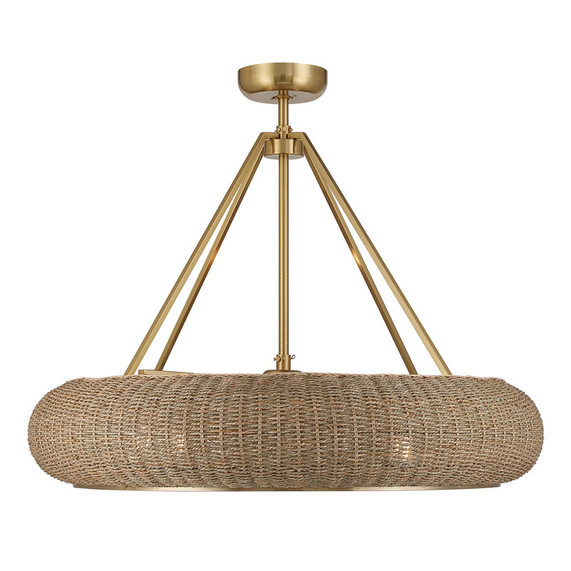 Ventilateur D'Lier 4 lumières Gaia en laiton chaud par Breegan Jane, Laiton chaleureux