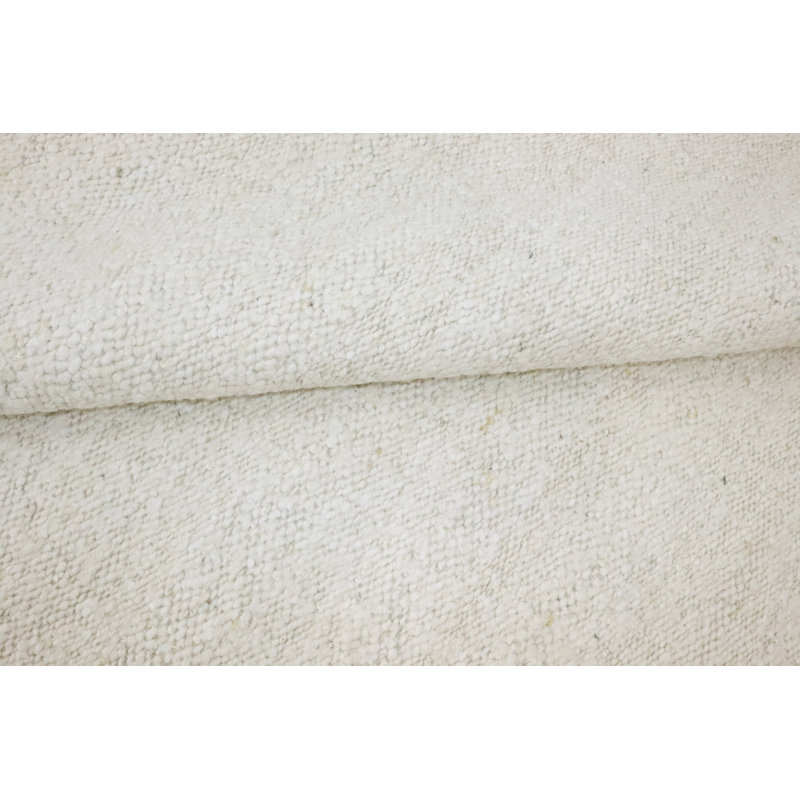 Wool Area Rug in Ivory, Rectangle 6' x 9'