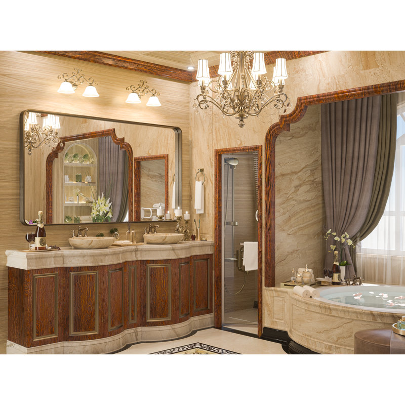 Miroir d'appoint Tyro, Doré, 60 po x 30 po, Rectangulaire