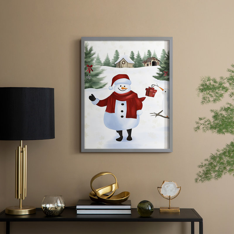 «Christmas Holiday Art» CECXCVII, reproduction d'art encadrée - bois massif, H 21 po x l 17 po, Gris
