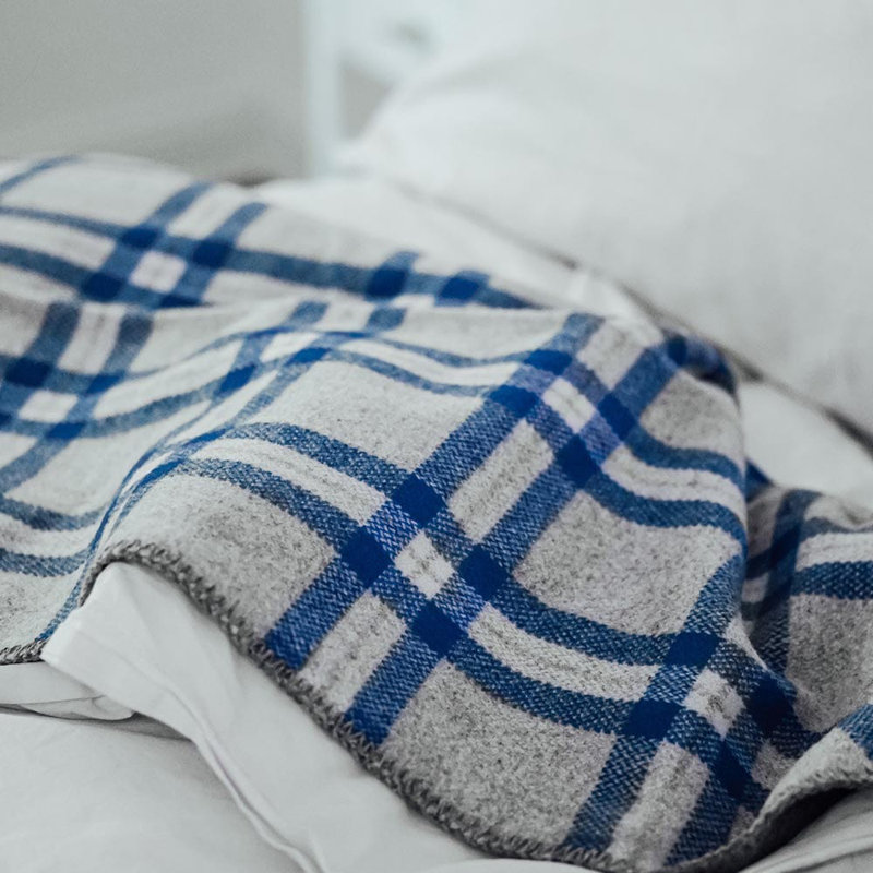 Hand Woven Blanket, Blue, 80" x 96"