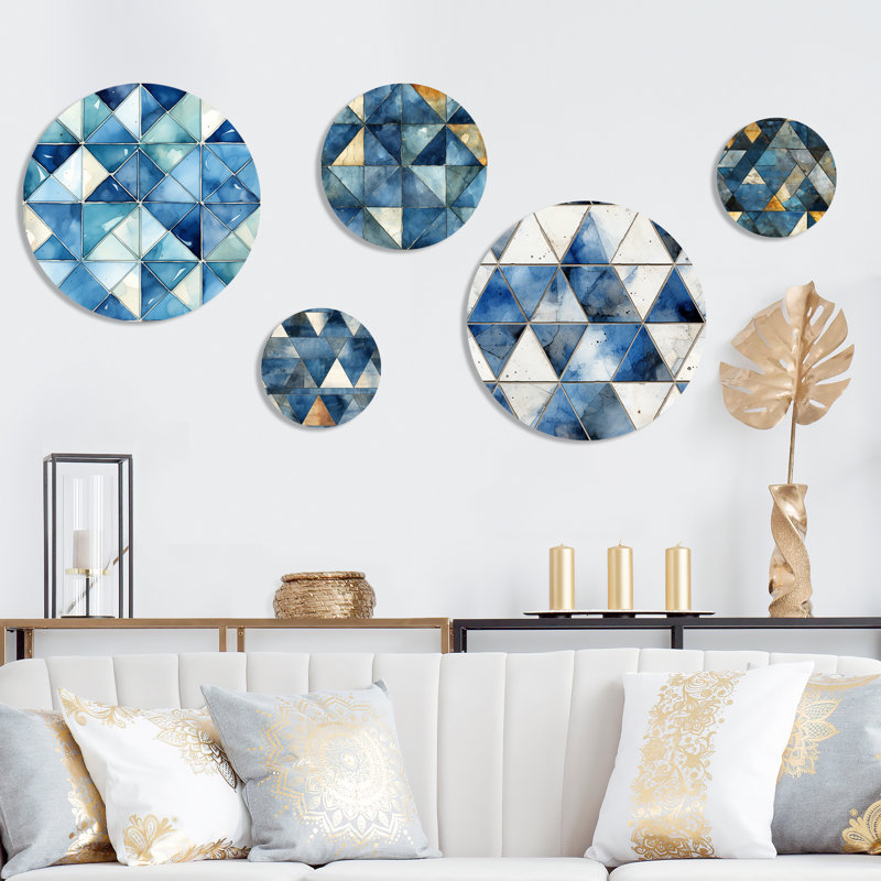 Creedyn - ensemble d'art mural moderne géométrique rond de 5