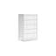 Commode haute Kally, 5 tiroirs, bois blanc mat moderne, 50 po