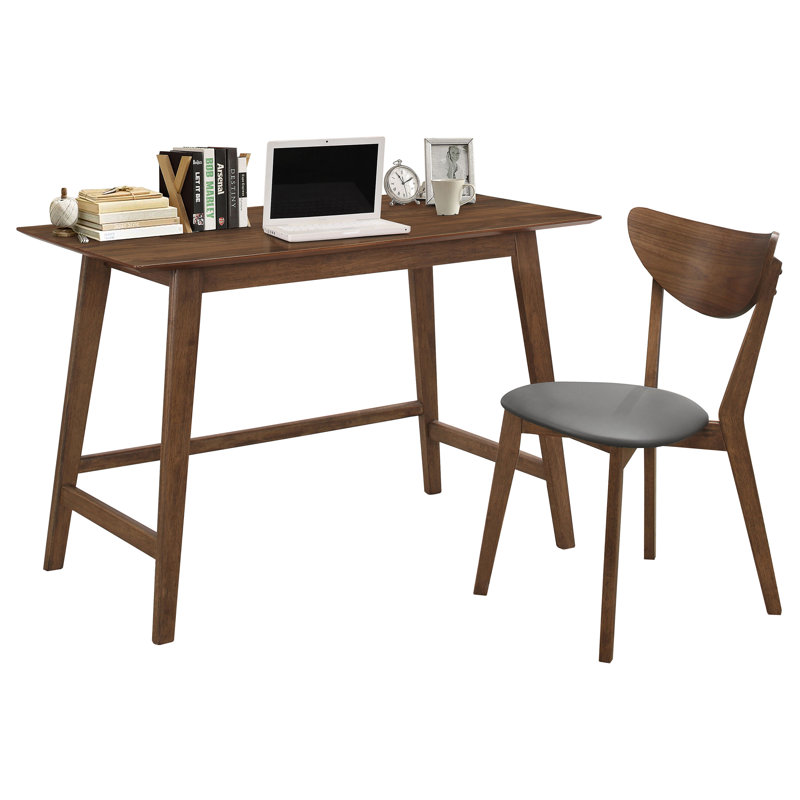 Alvie 2-piece Home Office Computer Desk and Chair Set Walnut