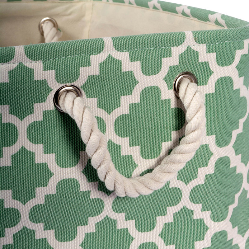Harriet Bee Stork Fabric Decorative Bin, 12" H x 10" W x 16" D, Bright Green
