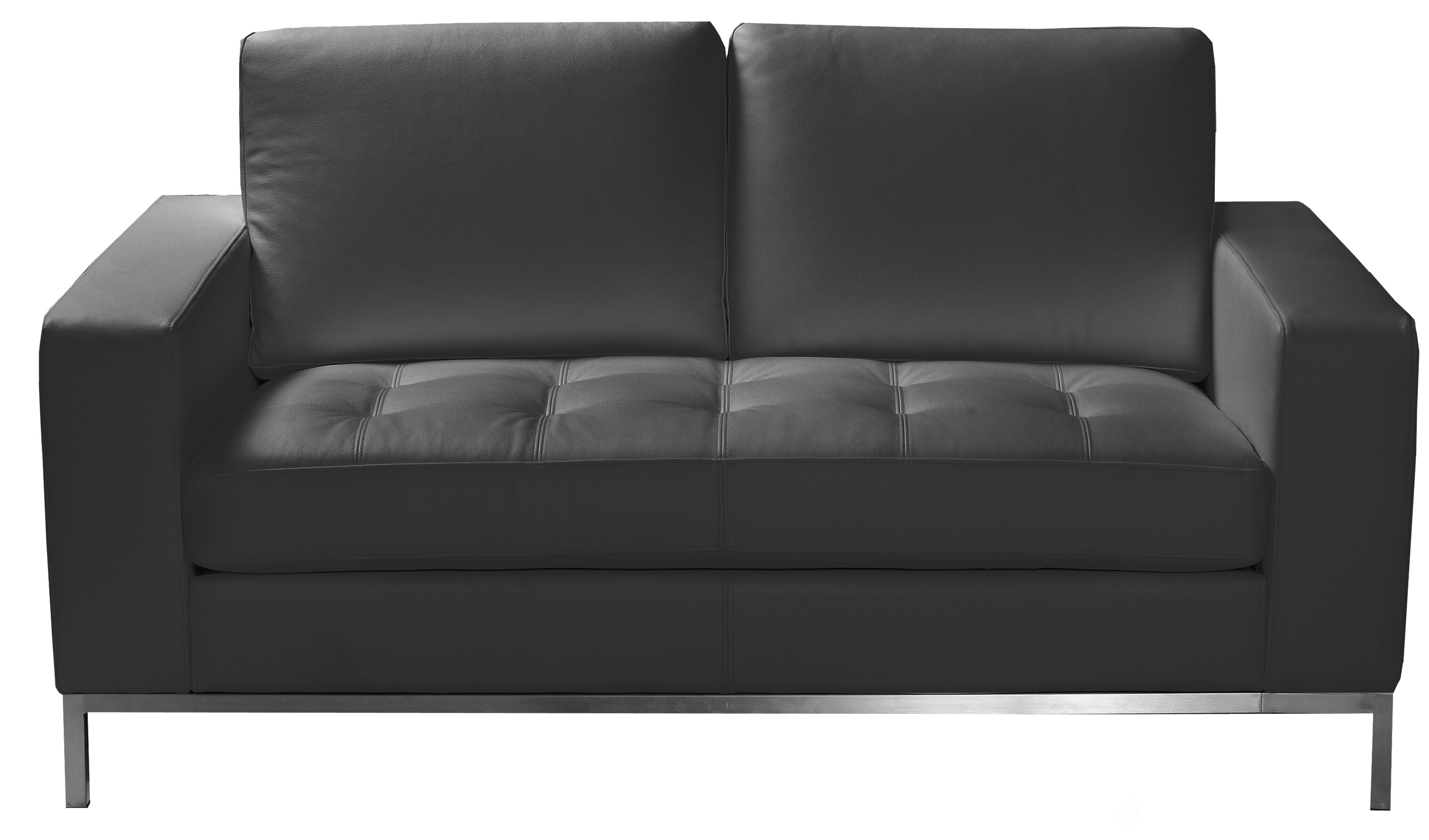 lidia 88'' genuine leather square arm sofa