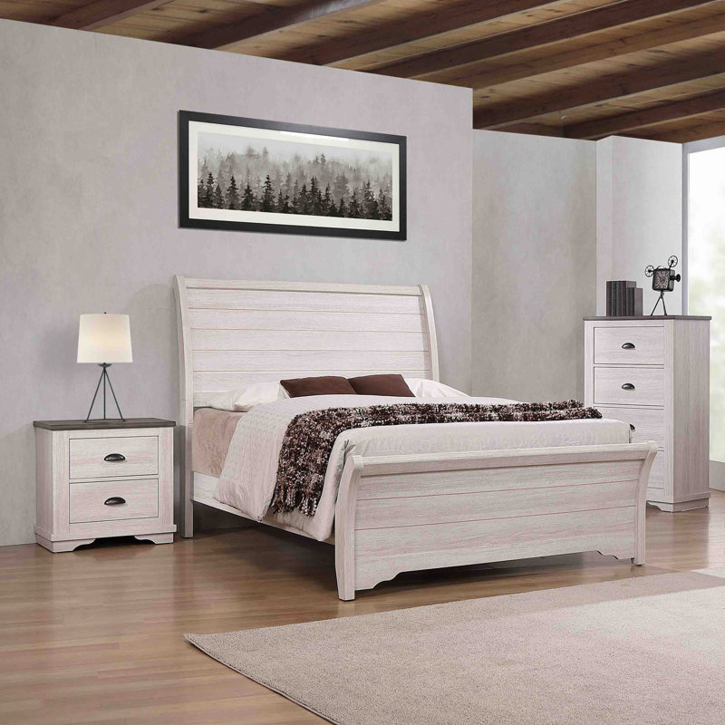 Tables de chevet, Blanc cassé/gris