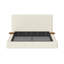 Structure de lit grand AirFrame avec table d'appoint coulissante réglable, coussin éponge rembourré en velours côtelé 8,7 po, facile à assembler (blanc crème)-133388860-133388861
