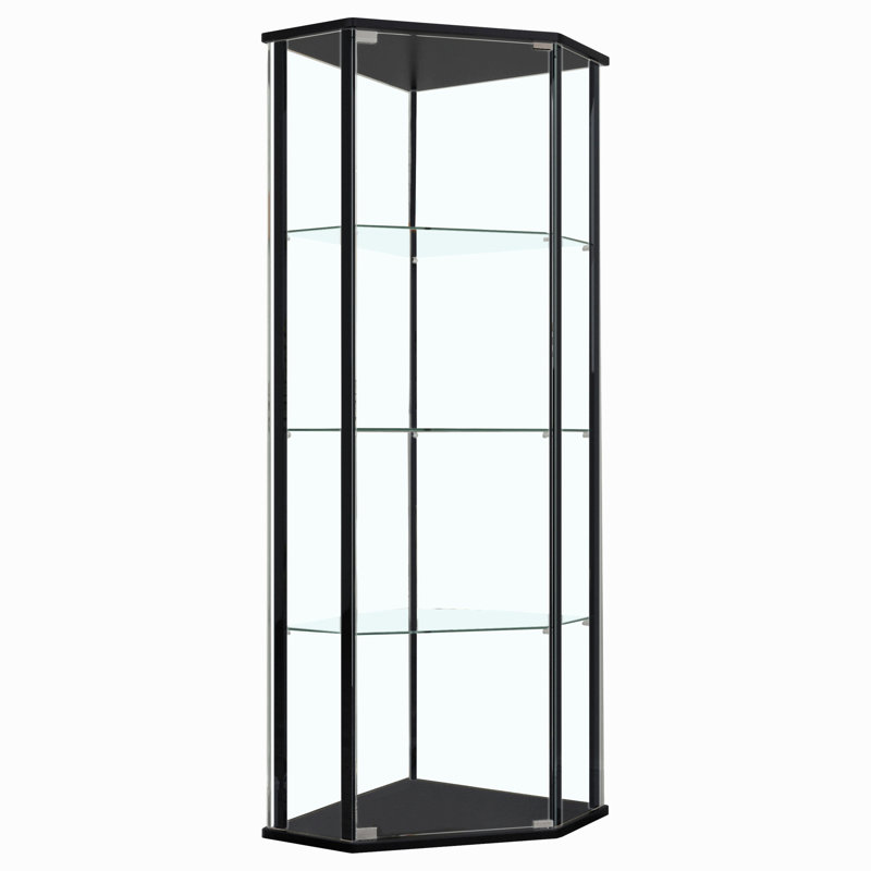 Vitrine noire à 4 tablettes