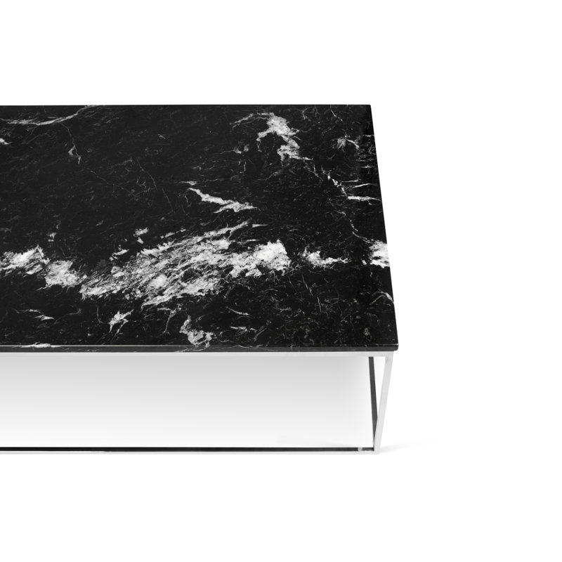 Tonya Frame Coffee Table, Chrome, Black