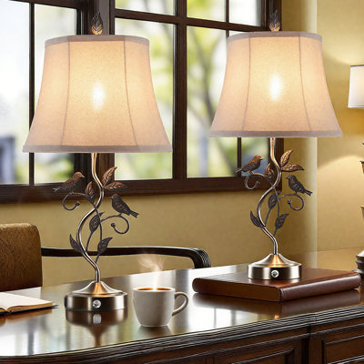 Irma 26" Farmhouse Tree Branch Table Lamp set with Touch 3-Way Dimming & Dual USB(set of 2)